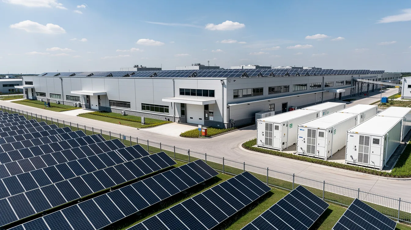 Commercial solar microgrid with battery energy storage system supporting industrial energy resilience