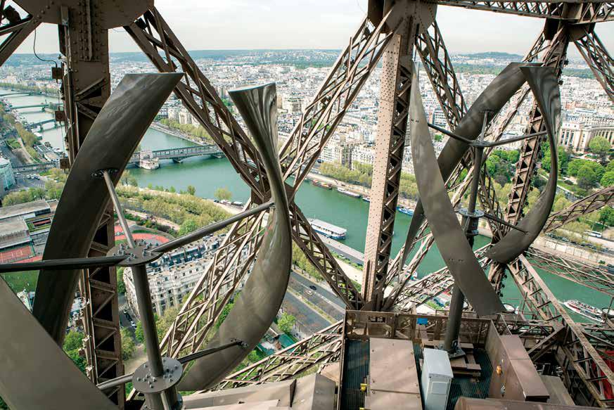 Eiffel Tower Paris, France with Solar Panels for Energy